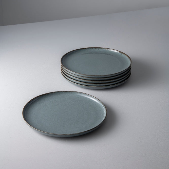 Dotti Porcelain Plate 27cm, Blue (Set of 6)