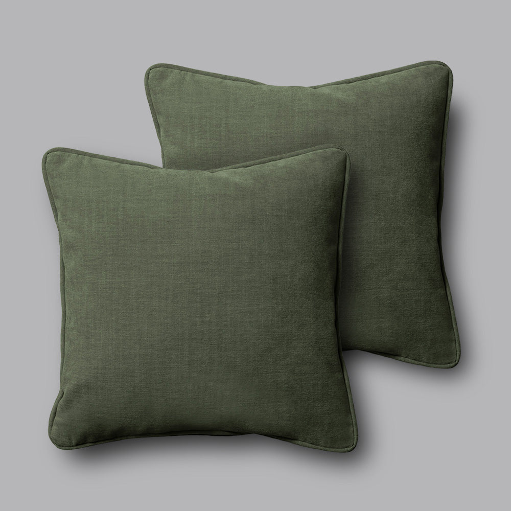 Cob Cushions 40x40cm Grace Chenille Moss, Set of 2