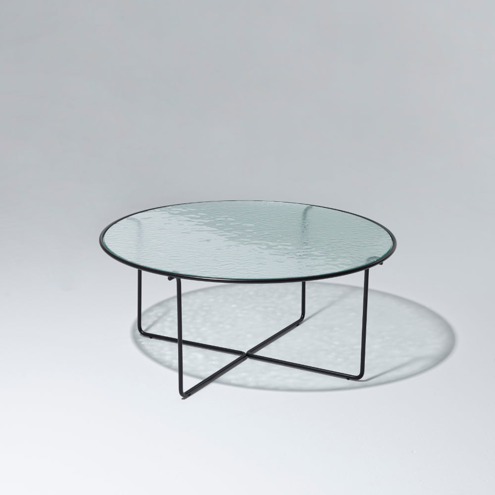 Porta Ripple Glass Top Coffee Table, Clear