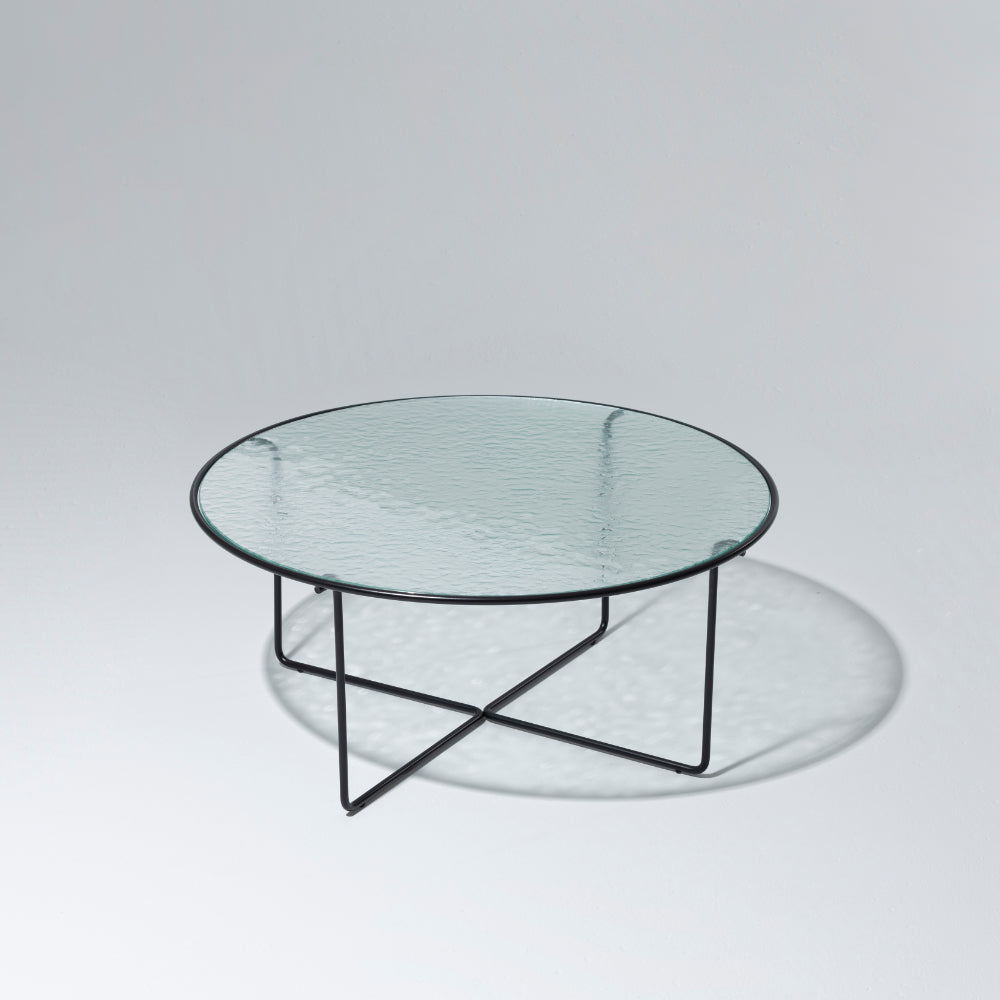 Porta Ripple Glass Top Coffee Table, Clear