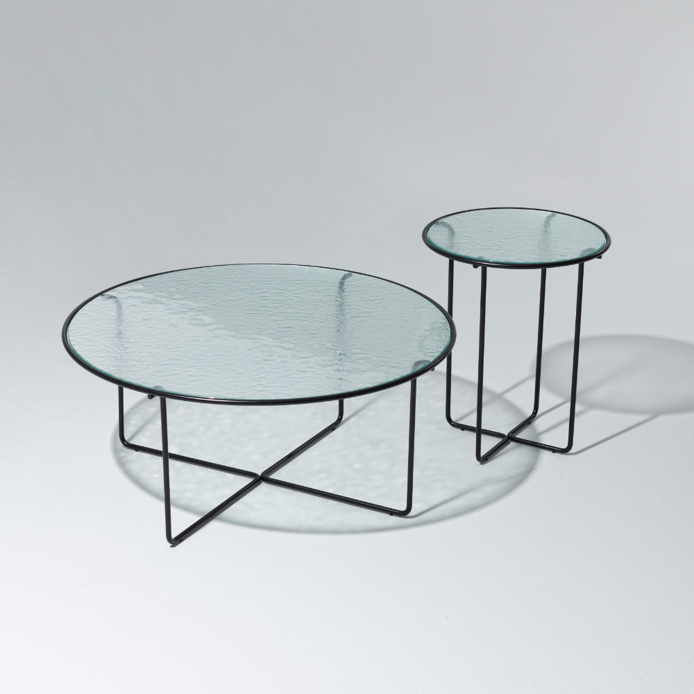 Porta Ripple Glass Top Coffee Table, Clear