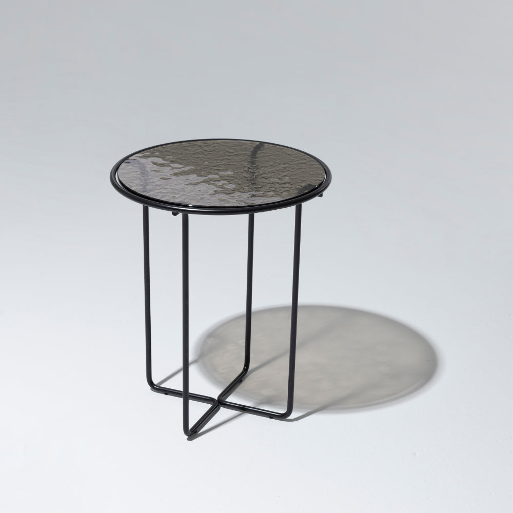 Porta Ripple Glass Top Side Table, Bronze