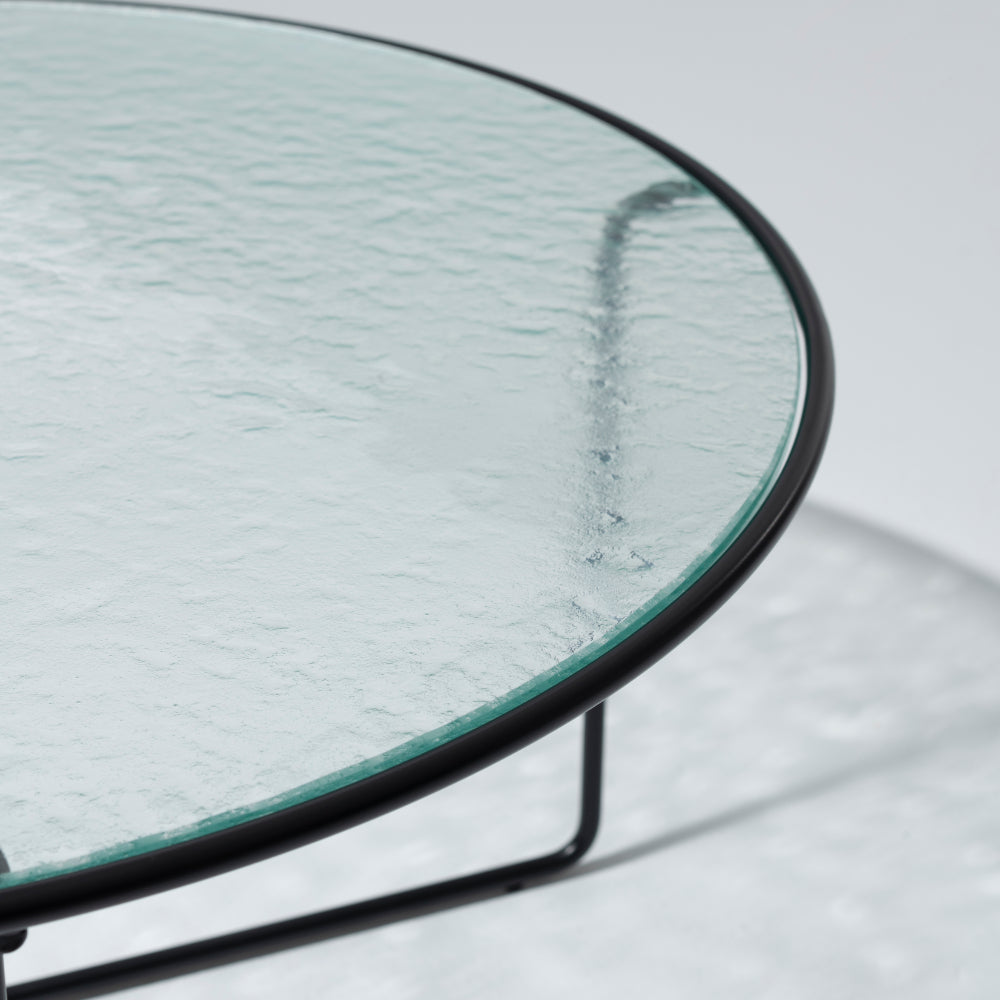 Porta Ripple Glass Top Coffee Table, Clear