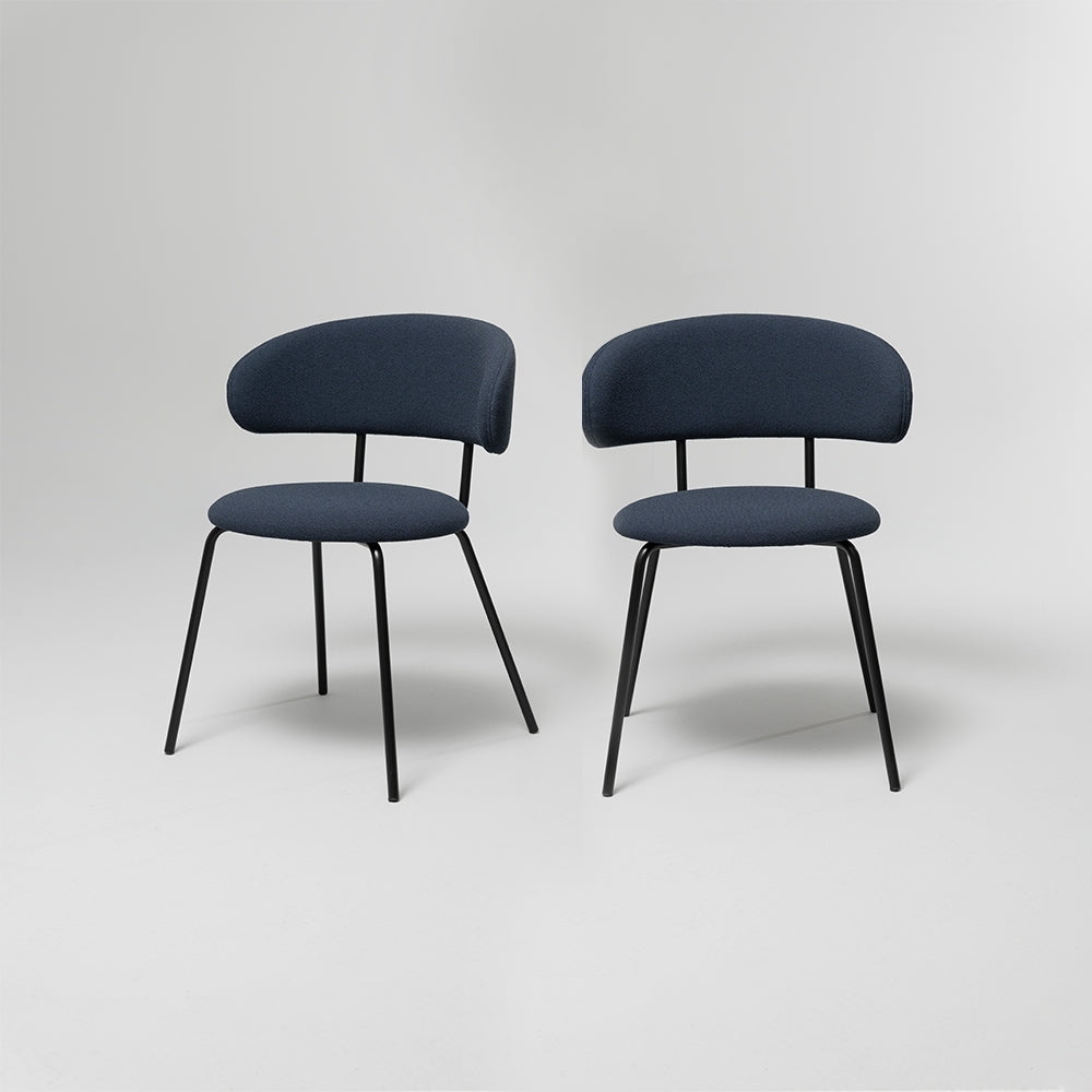 Scoop Dining Chairs, Dark Blue (Set of 2)