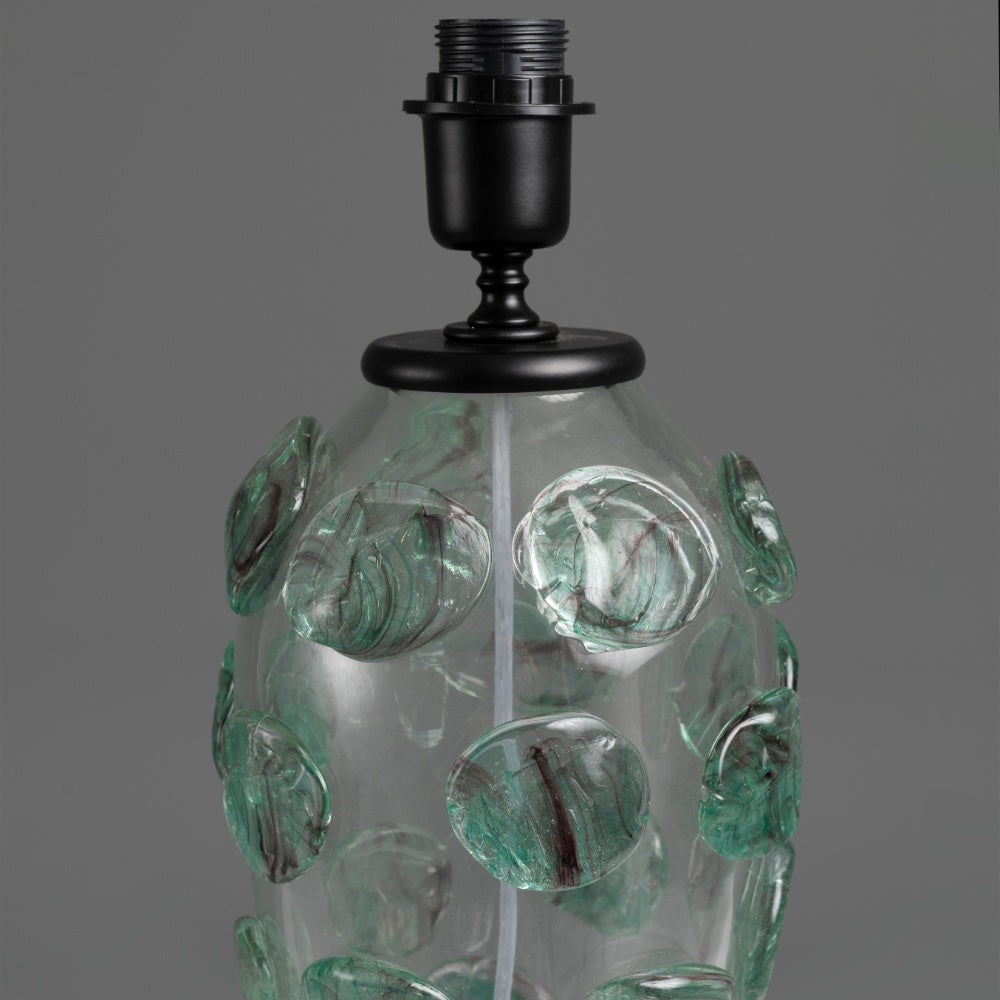 Atlantis Clear Glass Table Lamp, Green