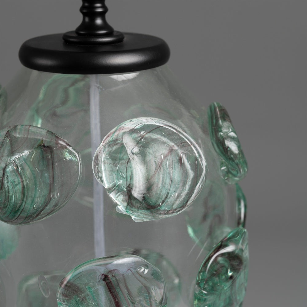 Atlantis Clear Glass Table Lamp, Green