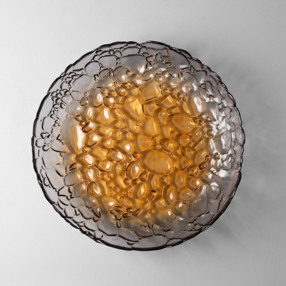 Bombolla Glass Decorative Serving Bowl, Amber, X-Large