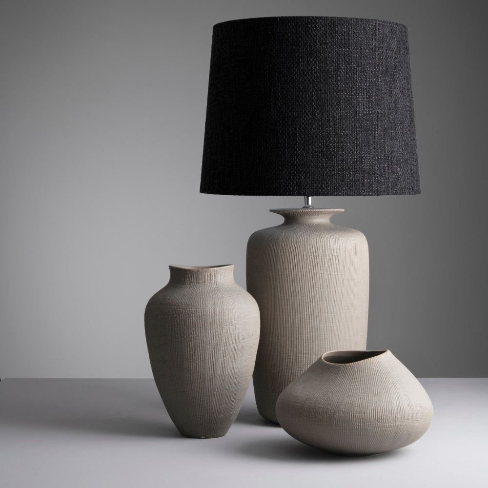 Corfe Ceramic Flower Vase, Light Brown / Grey, Small
