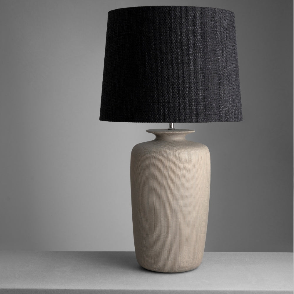 Corfe Ceramic Table Lamp, Light Brown / Grey