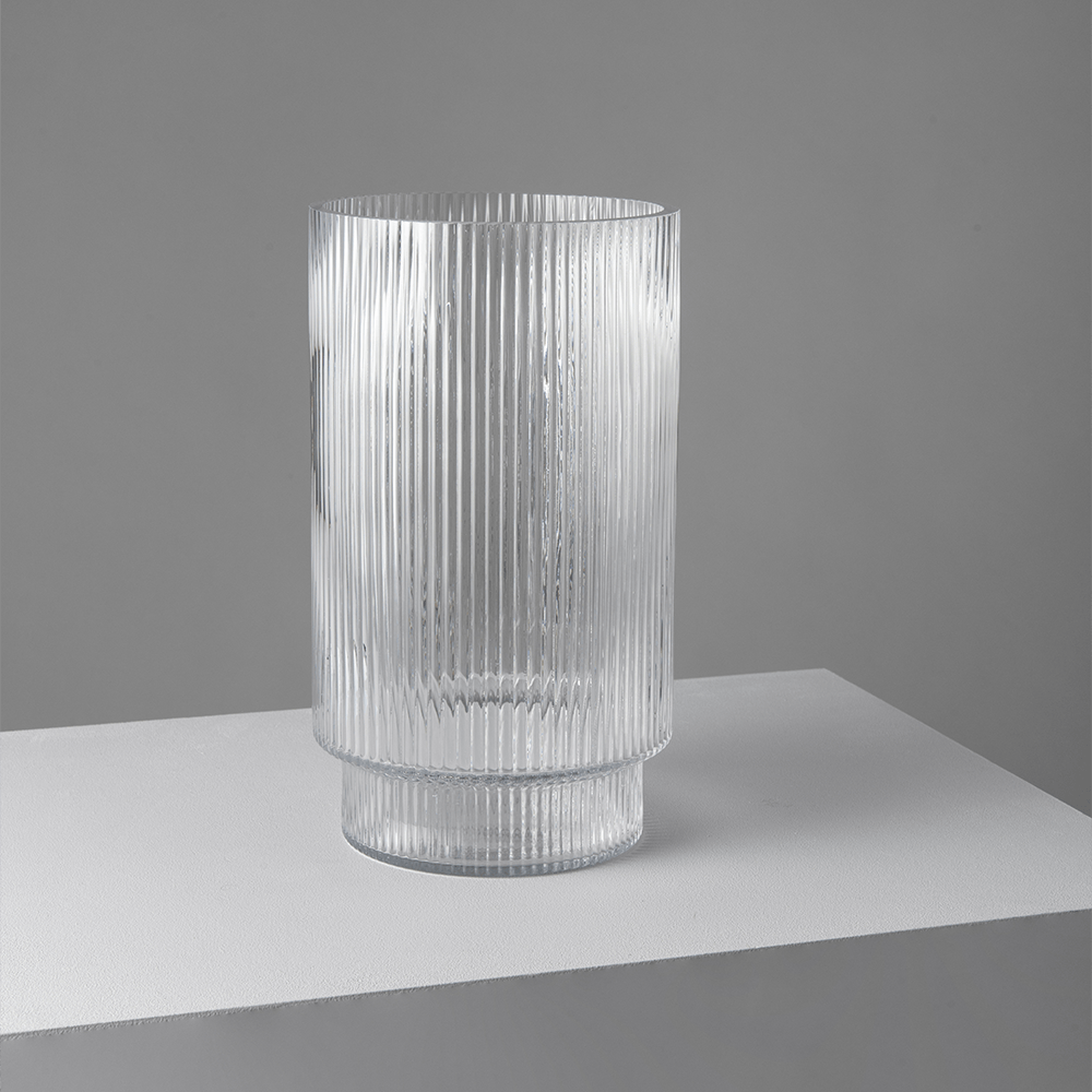 Flute Clear Glass Flower Vase (28cm)