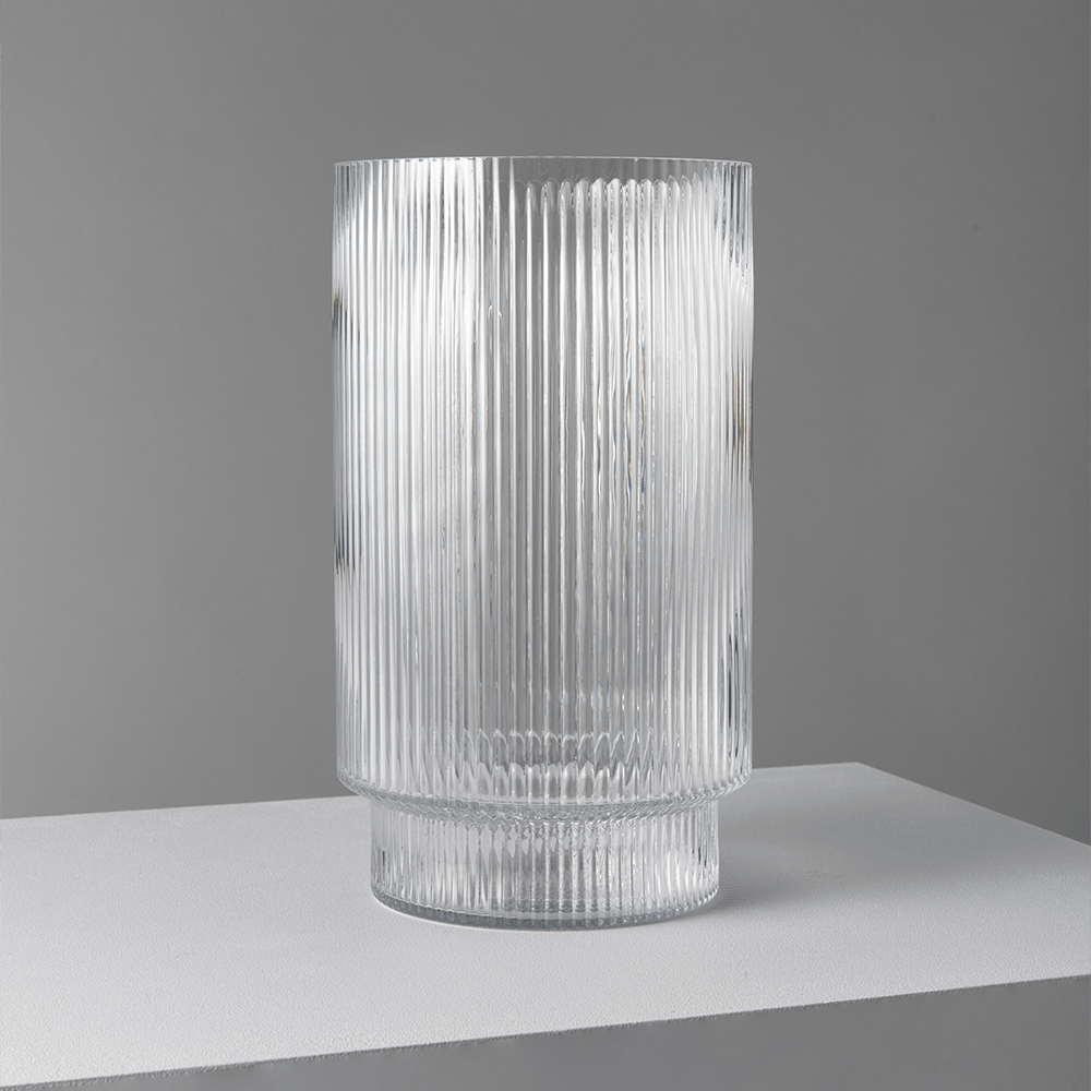 Flute Clear Glass Flower Vase (28cm)