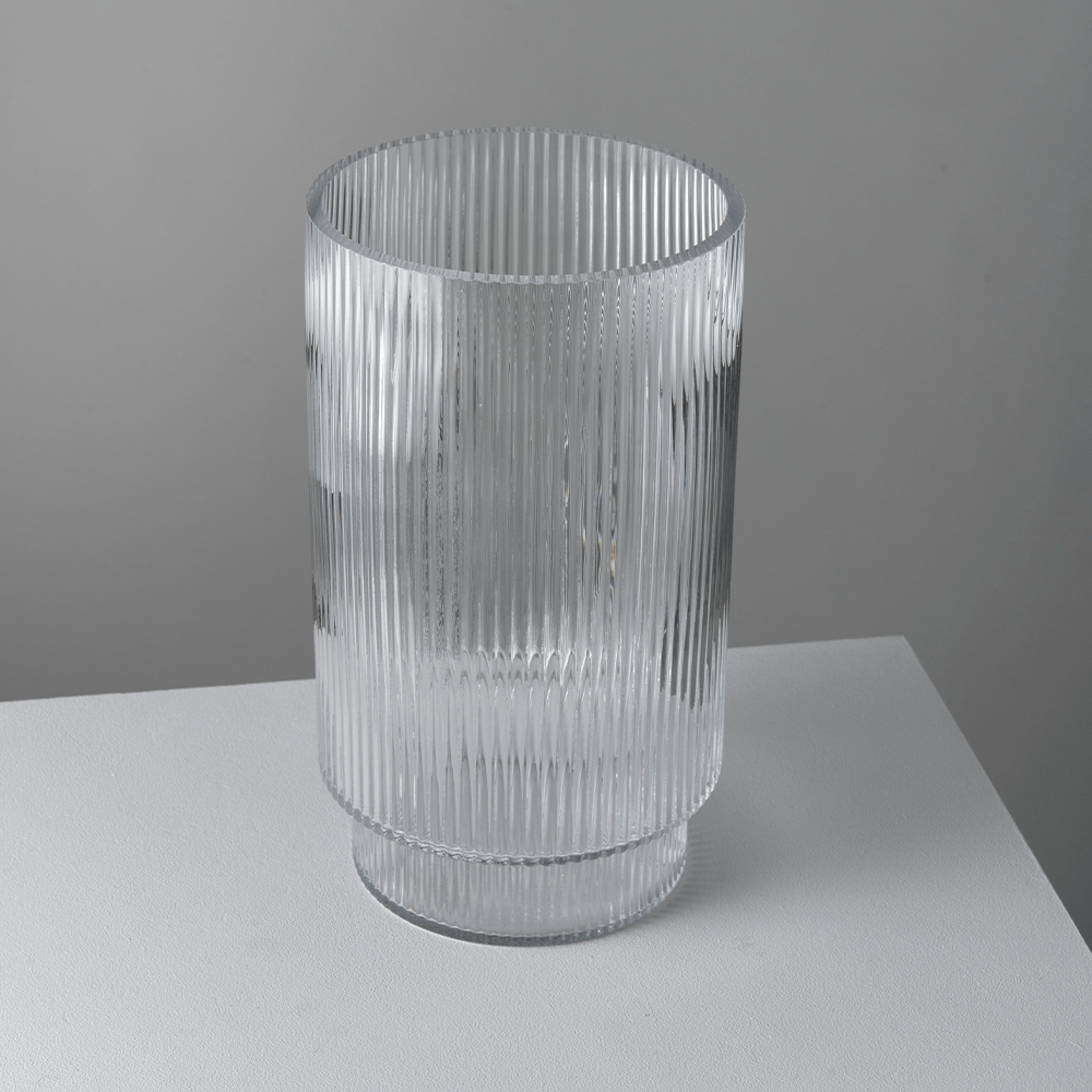 Flute Clear Glass Flower Vase (28cm)