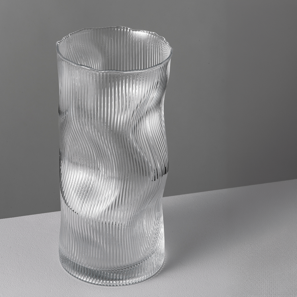 Flute Clear Glass Flower Vase, X-Large