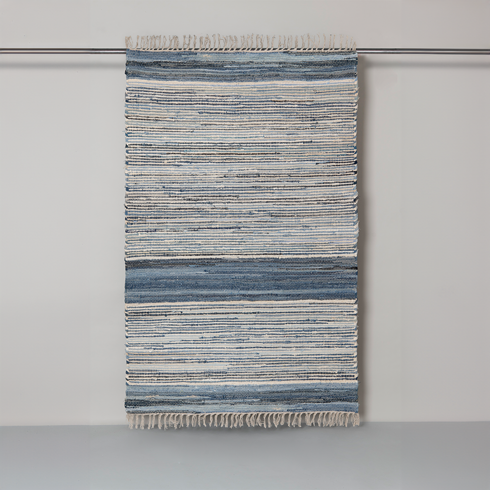 Toren Denim Rug, Off-White - Blue, Small