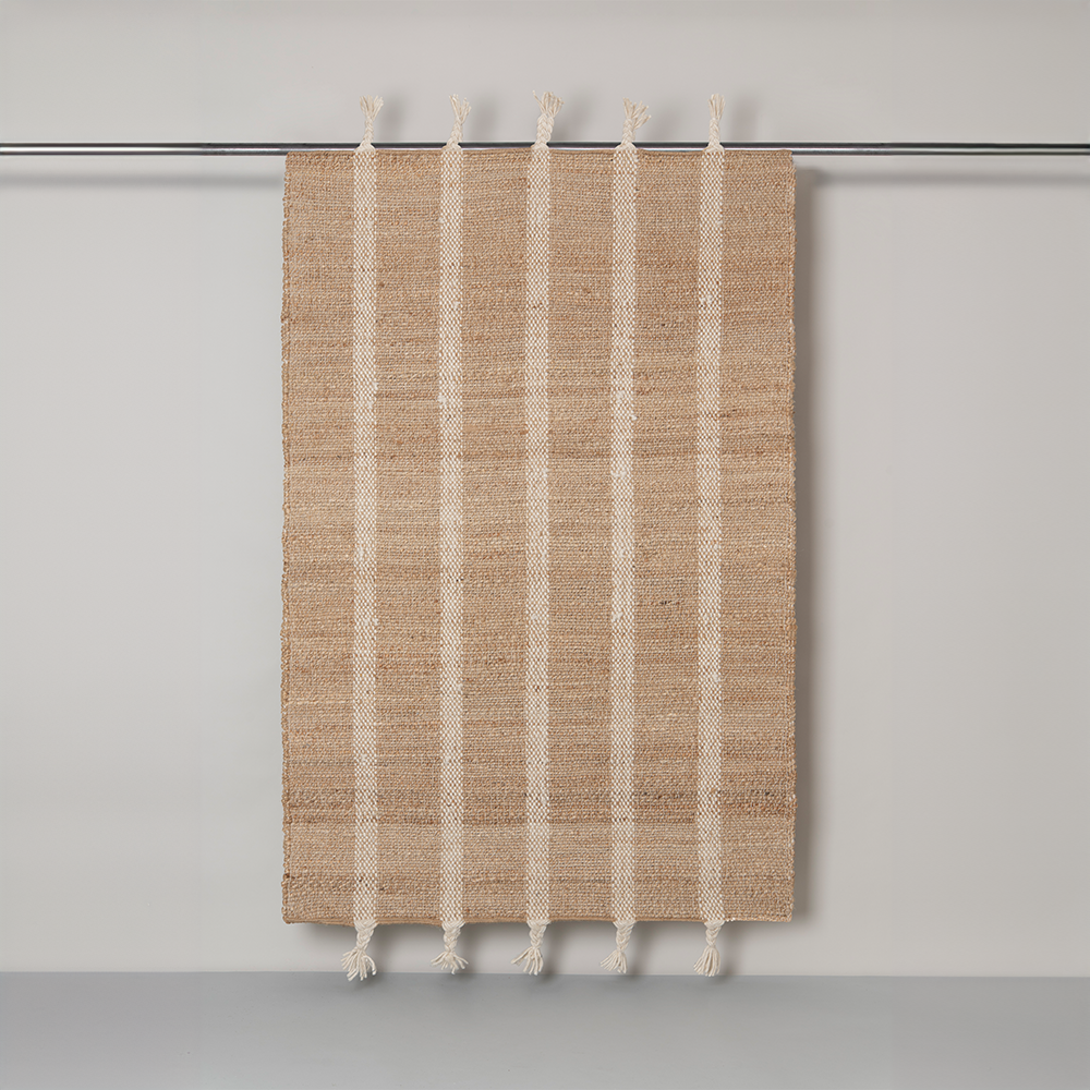 Vitava Handwoven Jute Rug, Off-White - Natural, Small