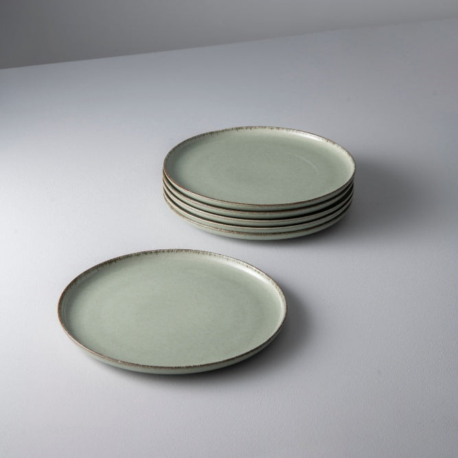 Dotti Porcelain Plate 27cm, Green (Set of 6)