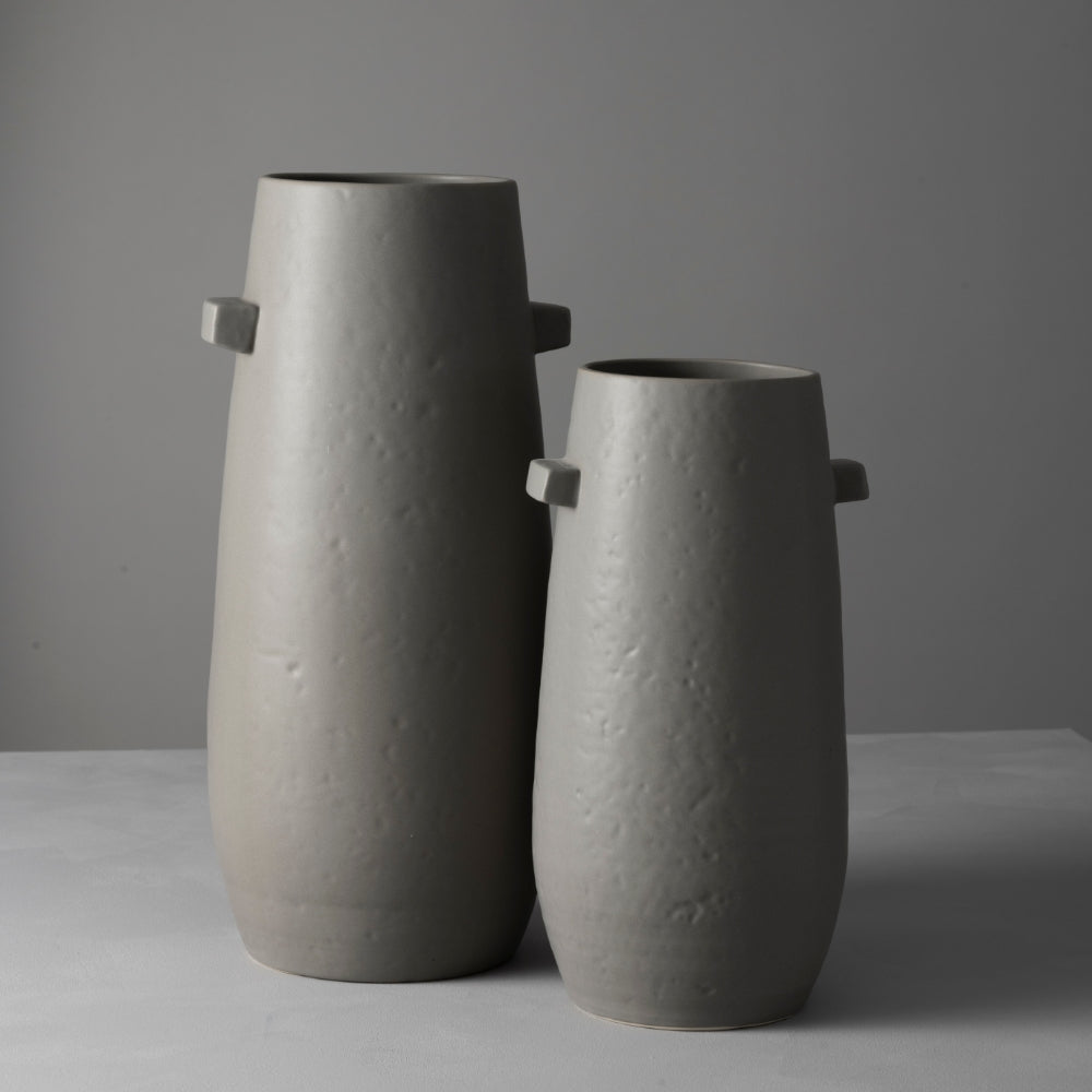 Langton Ceramic Flower Vase, Grey / Light Brown, Small