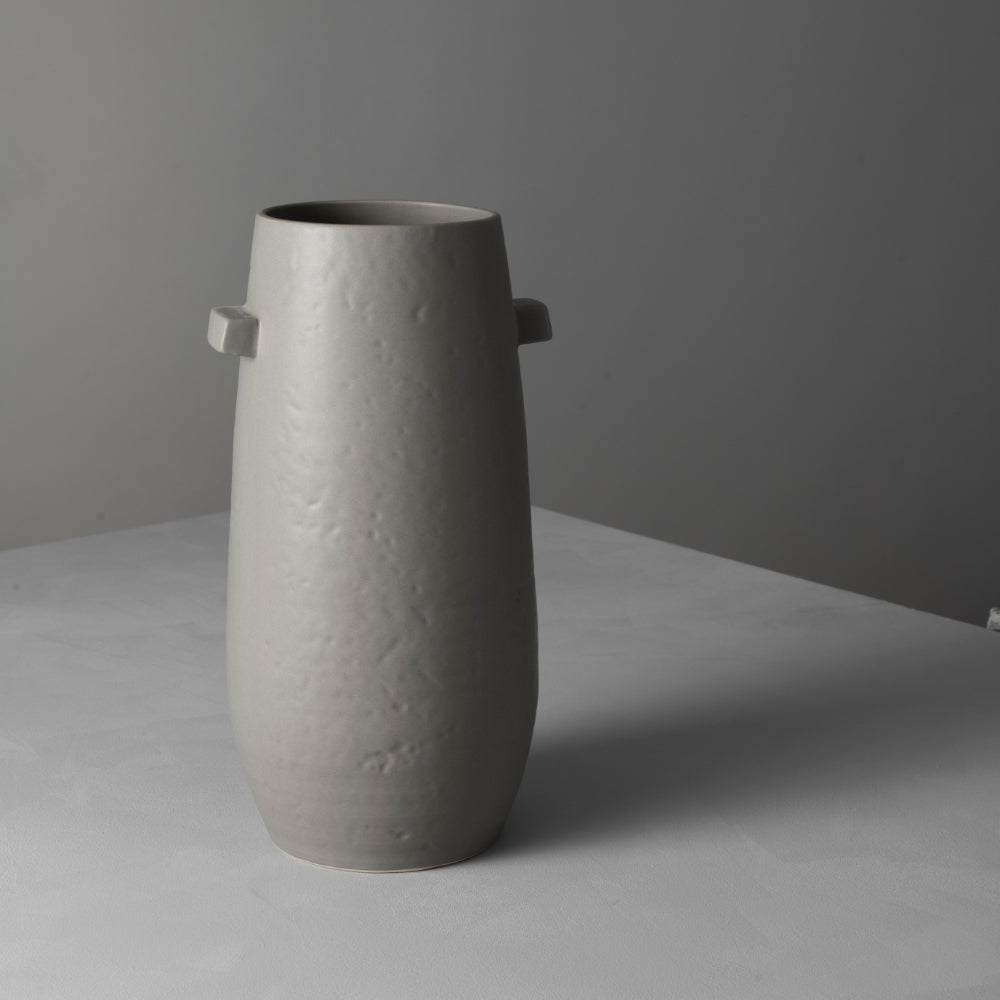 Langton Ceramic Flower Vase, Grey / Light Brown, Small