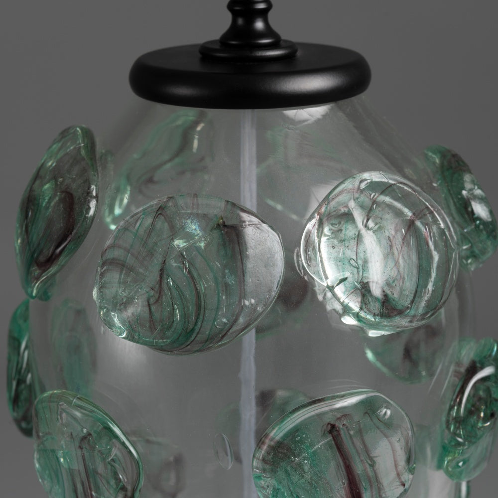 Atlantis Clear Glass Table Lamp, Green