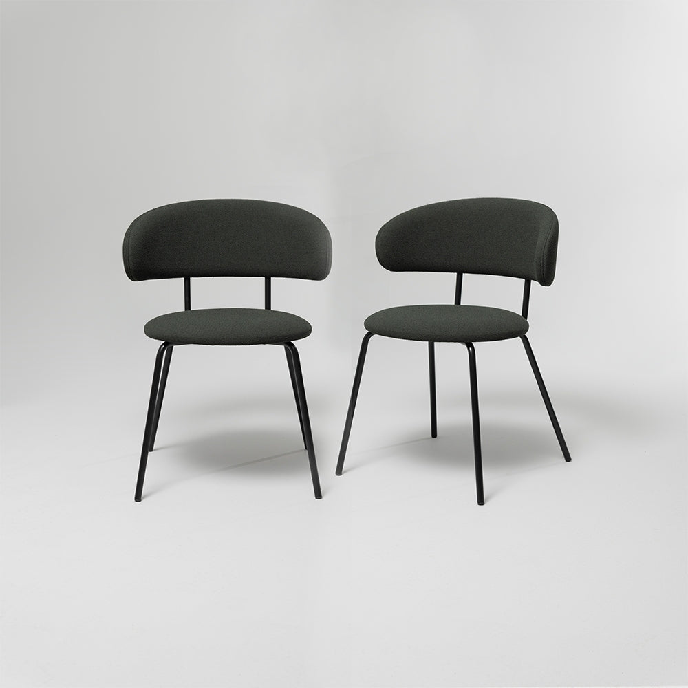 Scoop Dining Chairs, Dark Green (Set of 2)