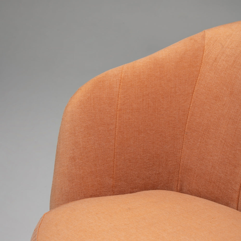 Libero Velvet Accent Armchair, Orange