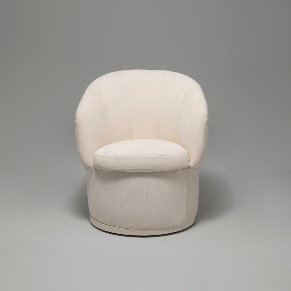 Libero Velvet Accent Armchair, White