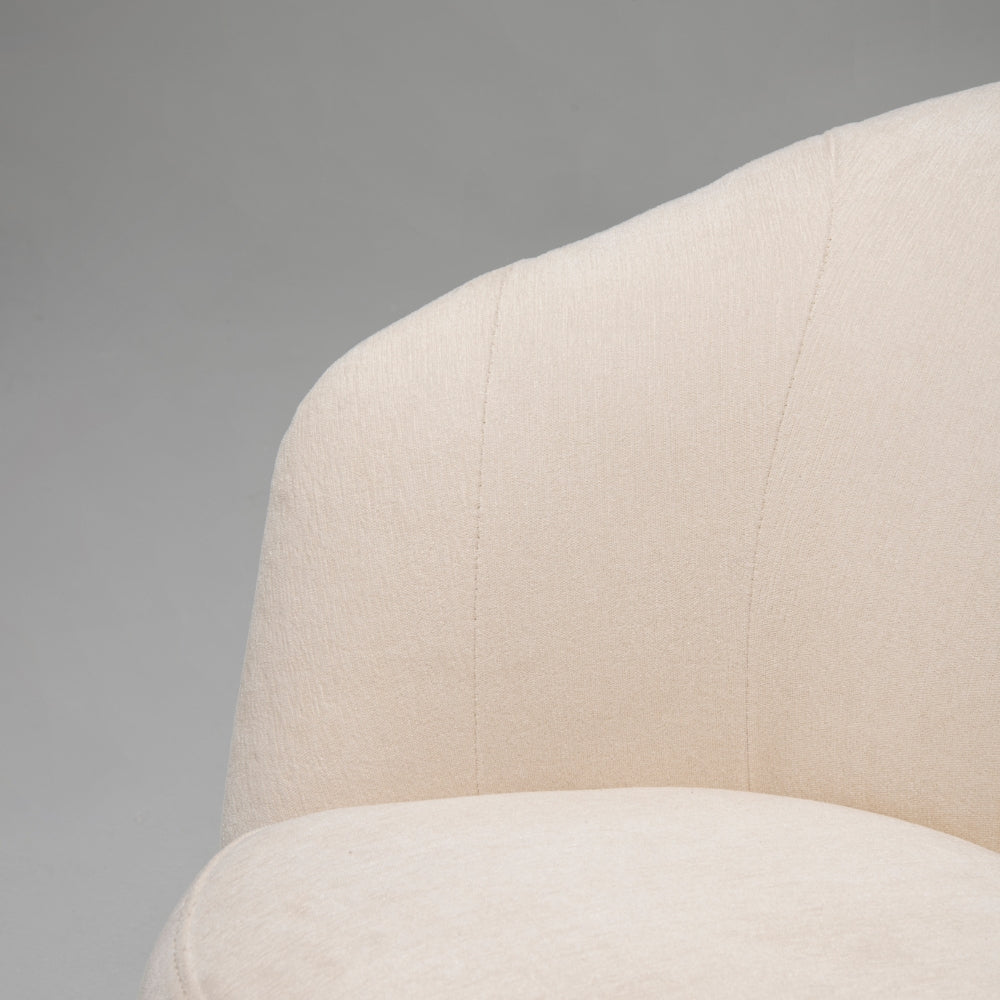 Libero Velvet Accent Armchair, White