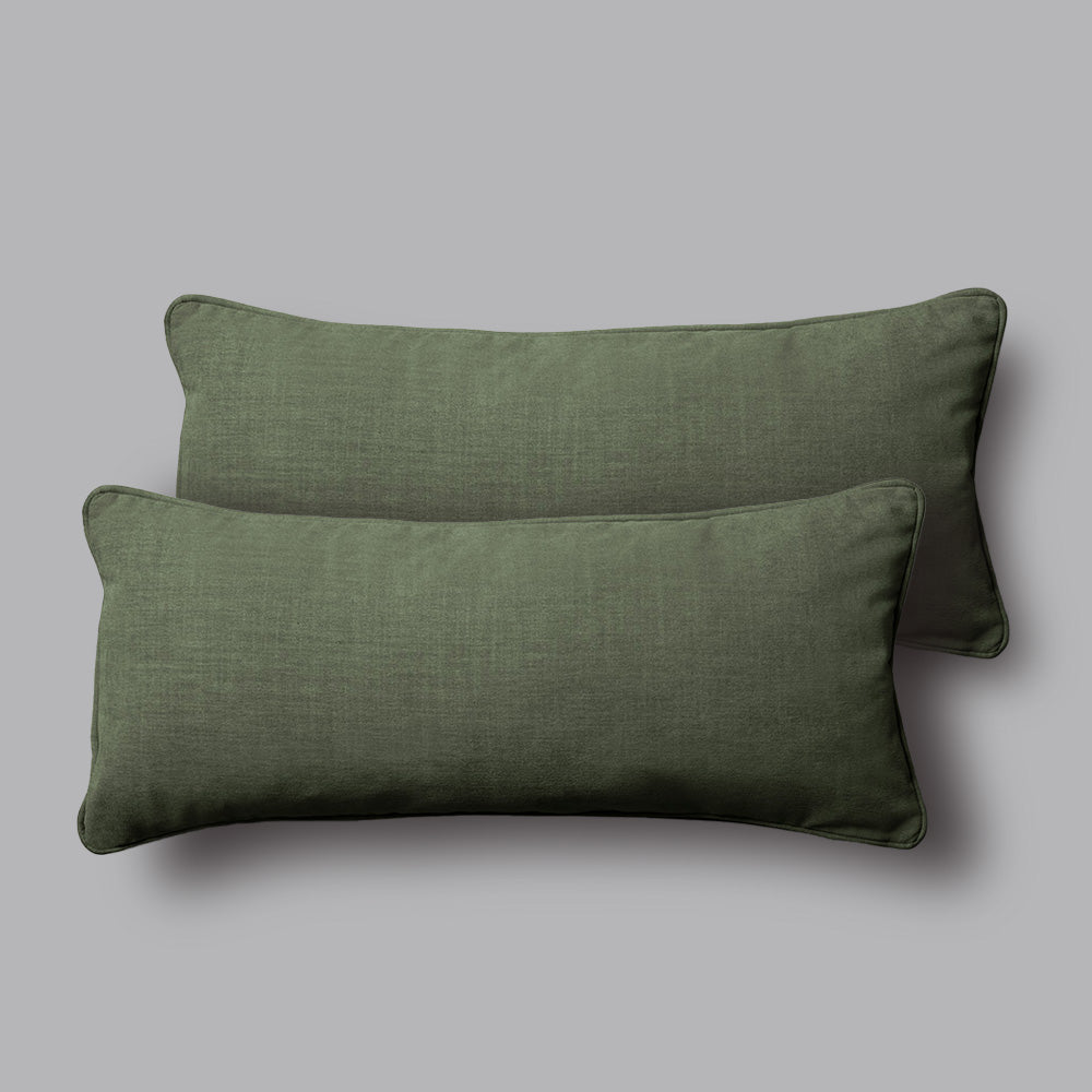 Cob Cushions 70x35cm Grace Chenille Moss, Set of 2