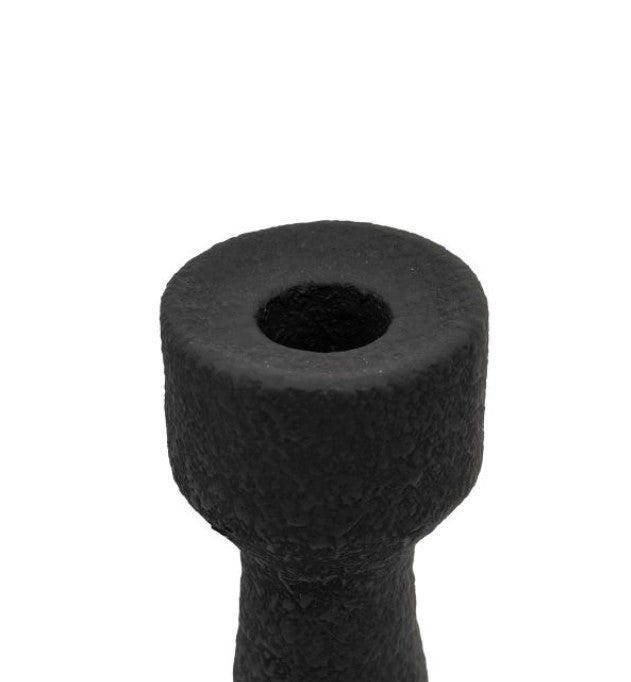 Luna Candlestick Holder Small Set of 2 Ceramic Black