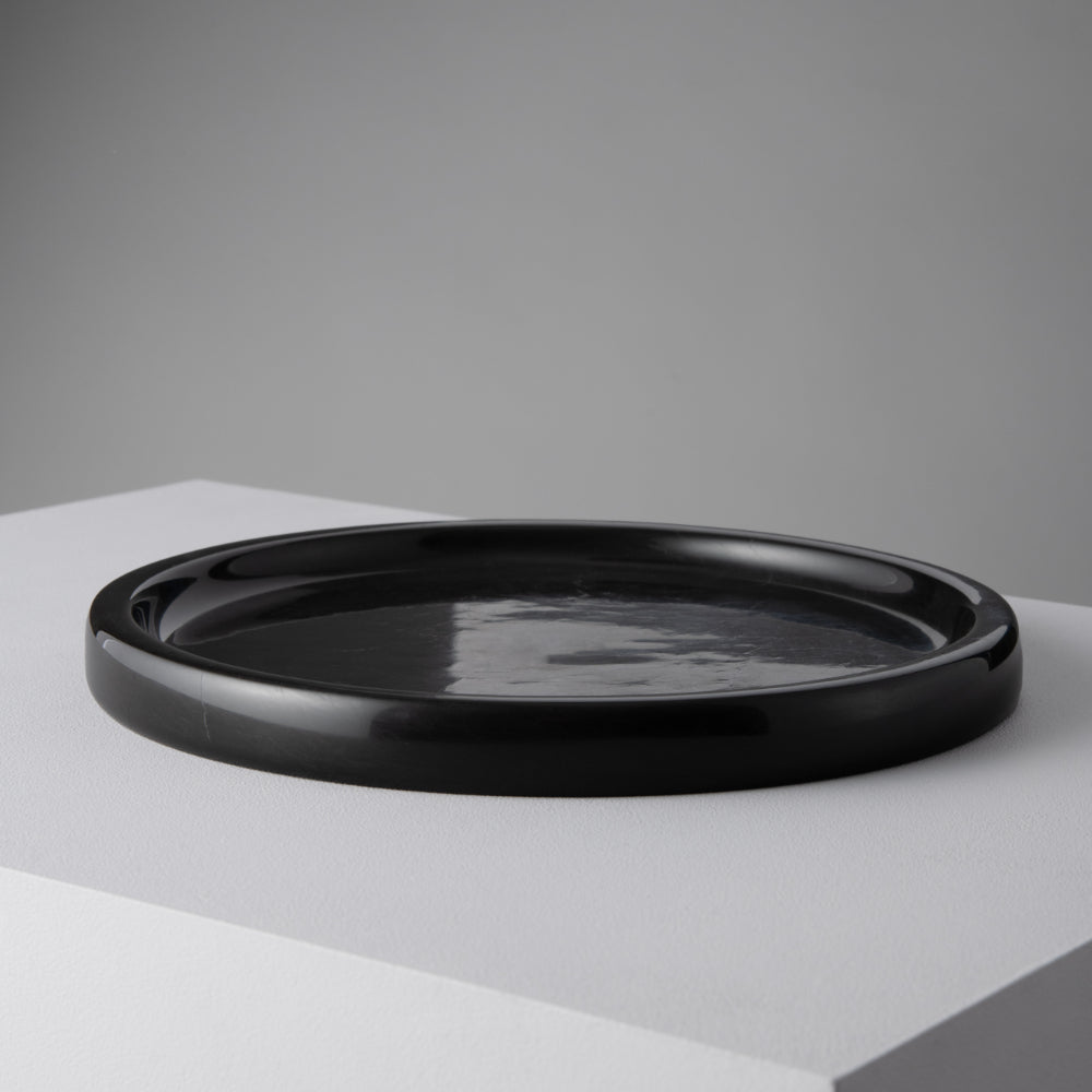 Macerari Marble Round Tray / Dish, Black