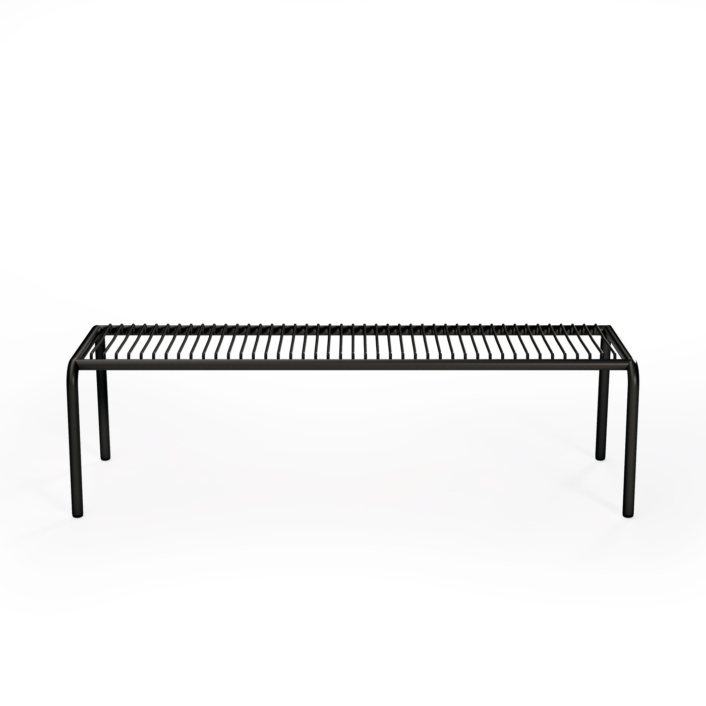 Frame Metal Garden Bench, 3 Seater, Black