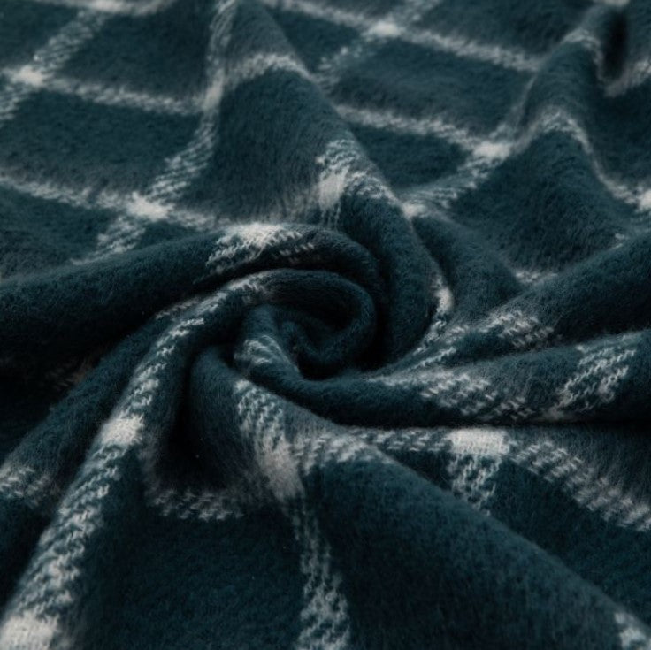 Demi Check Brushed Throw, Blue