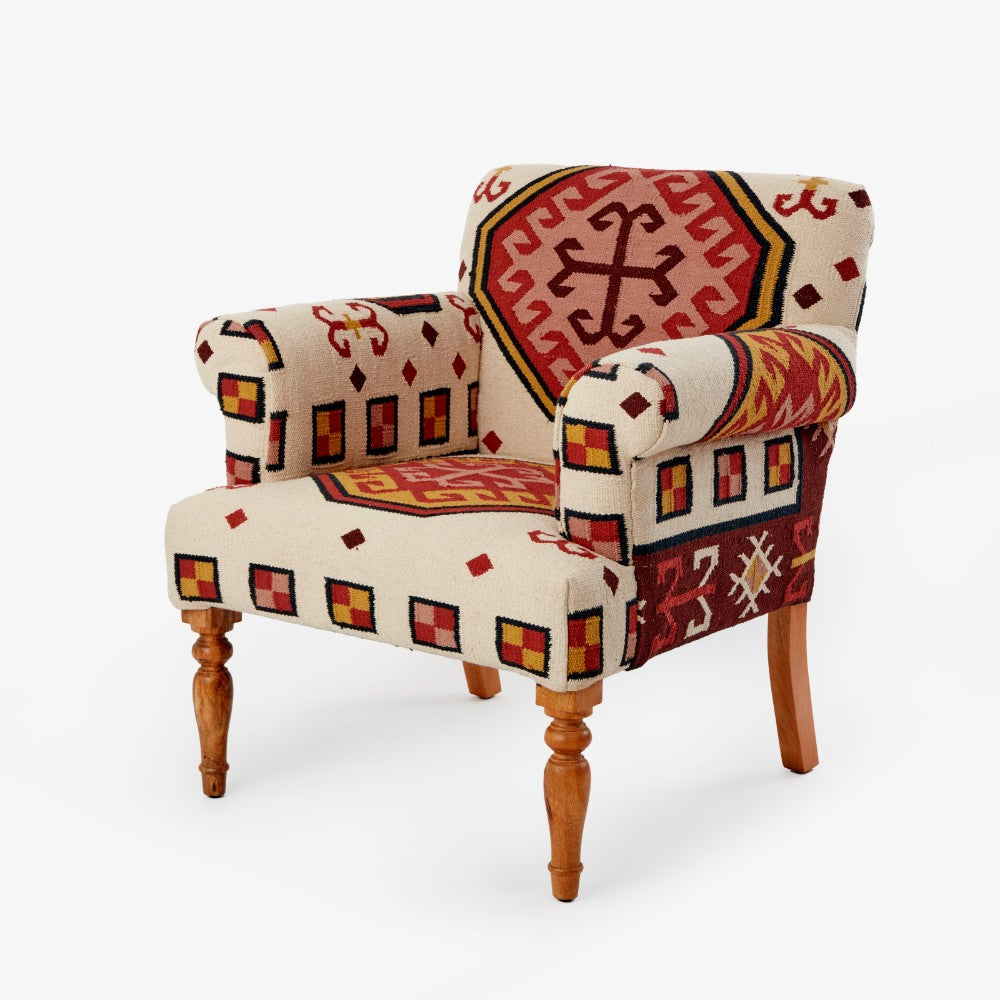 Fara Cotton Woven Chair, Multicoloured