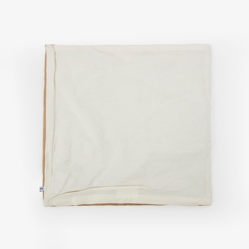 Evil Eye Jute Cushion Cover,  Brown, 50x50 cm