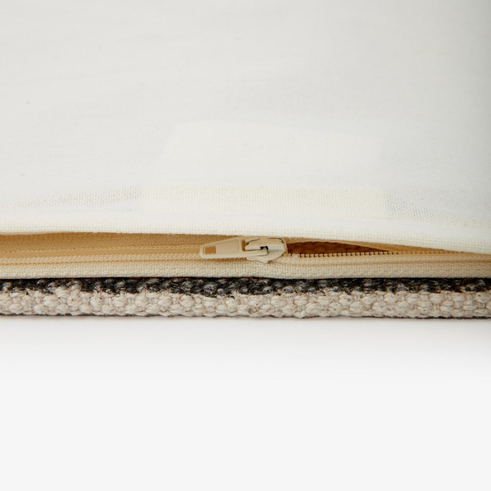 Amara Block Printed Cushion Cover, Off-White, 50x50 cm
