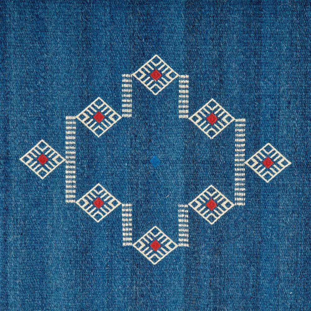 Nora Wool Woven Rug, Dark Blue, 120x180 cm