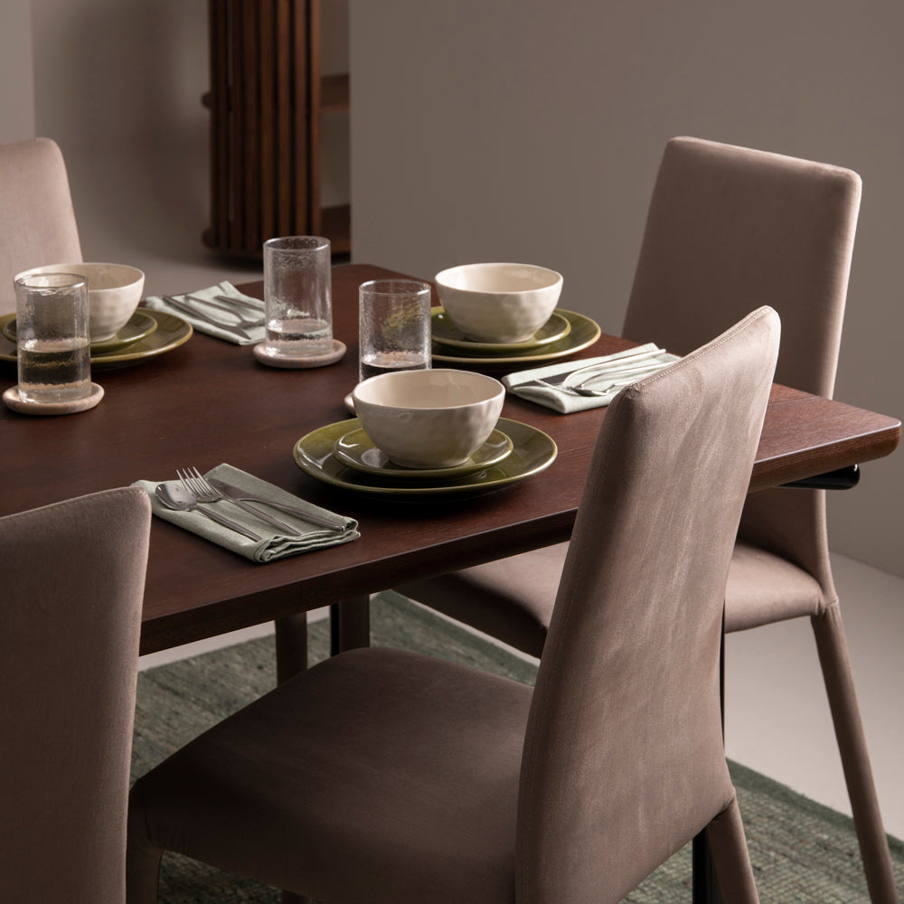 Cooper Dining Chairs - Set of 2, Warm Beige Velour