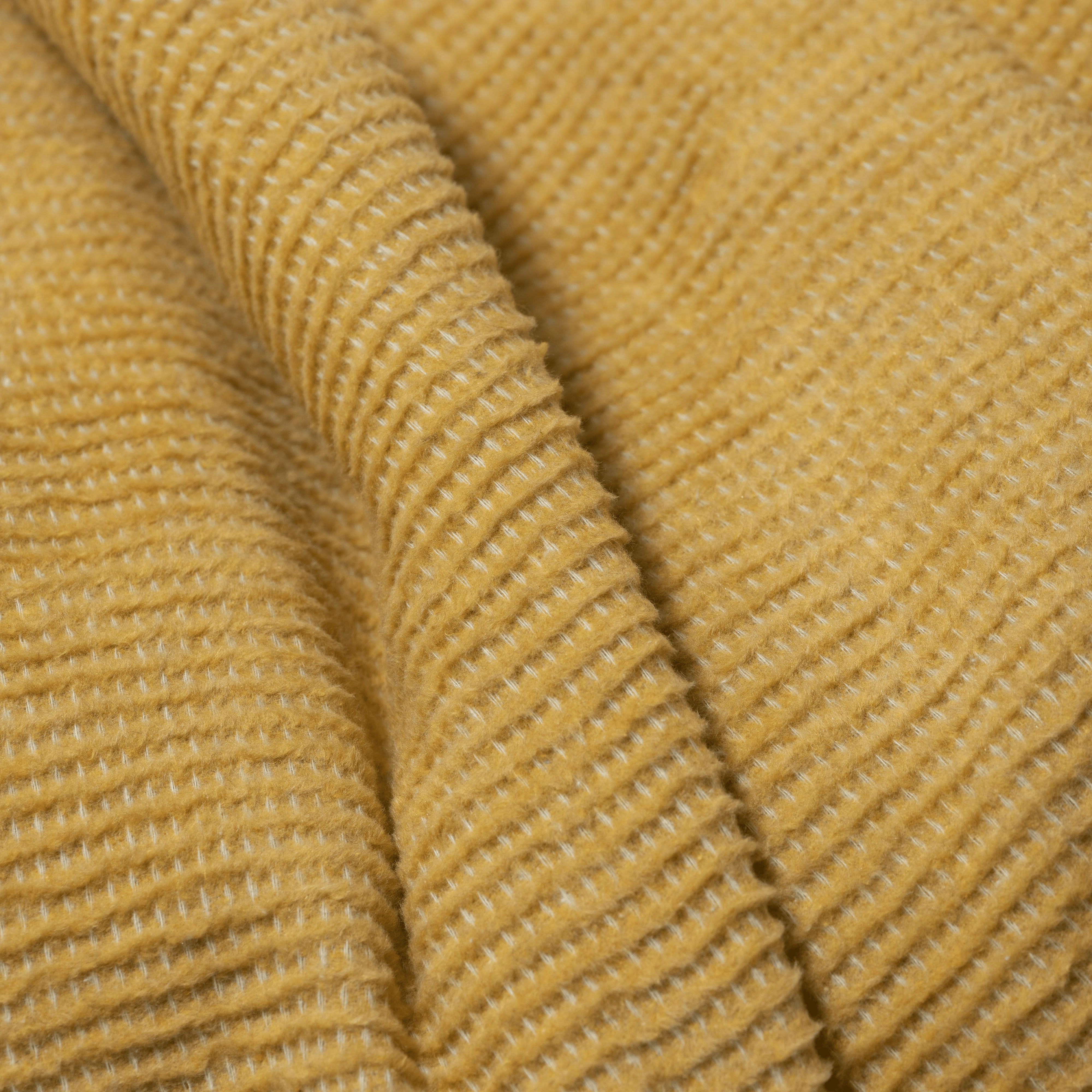 Noah Textured Throw Ribbed Cotton Blend Mustard