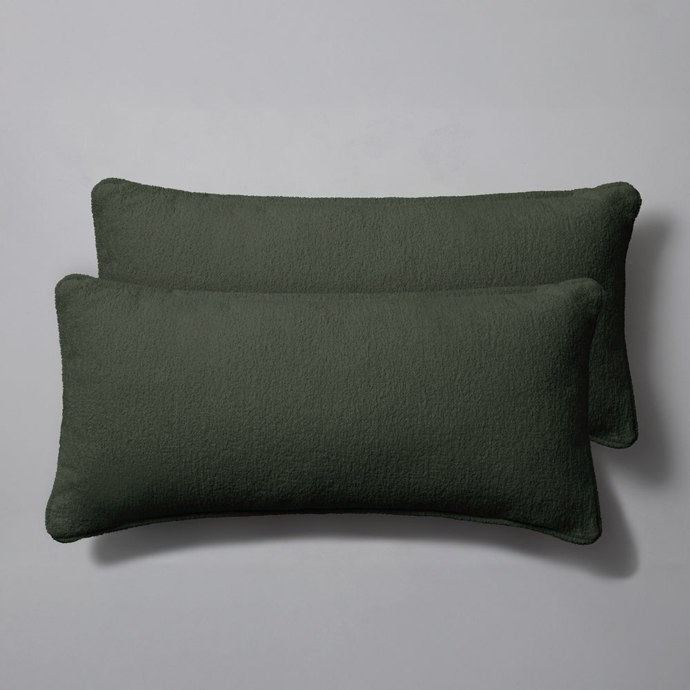 Cob Cushions 70x35cm Arpa Bouclé Green Forest, Set of 2