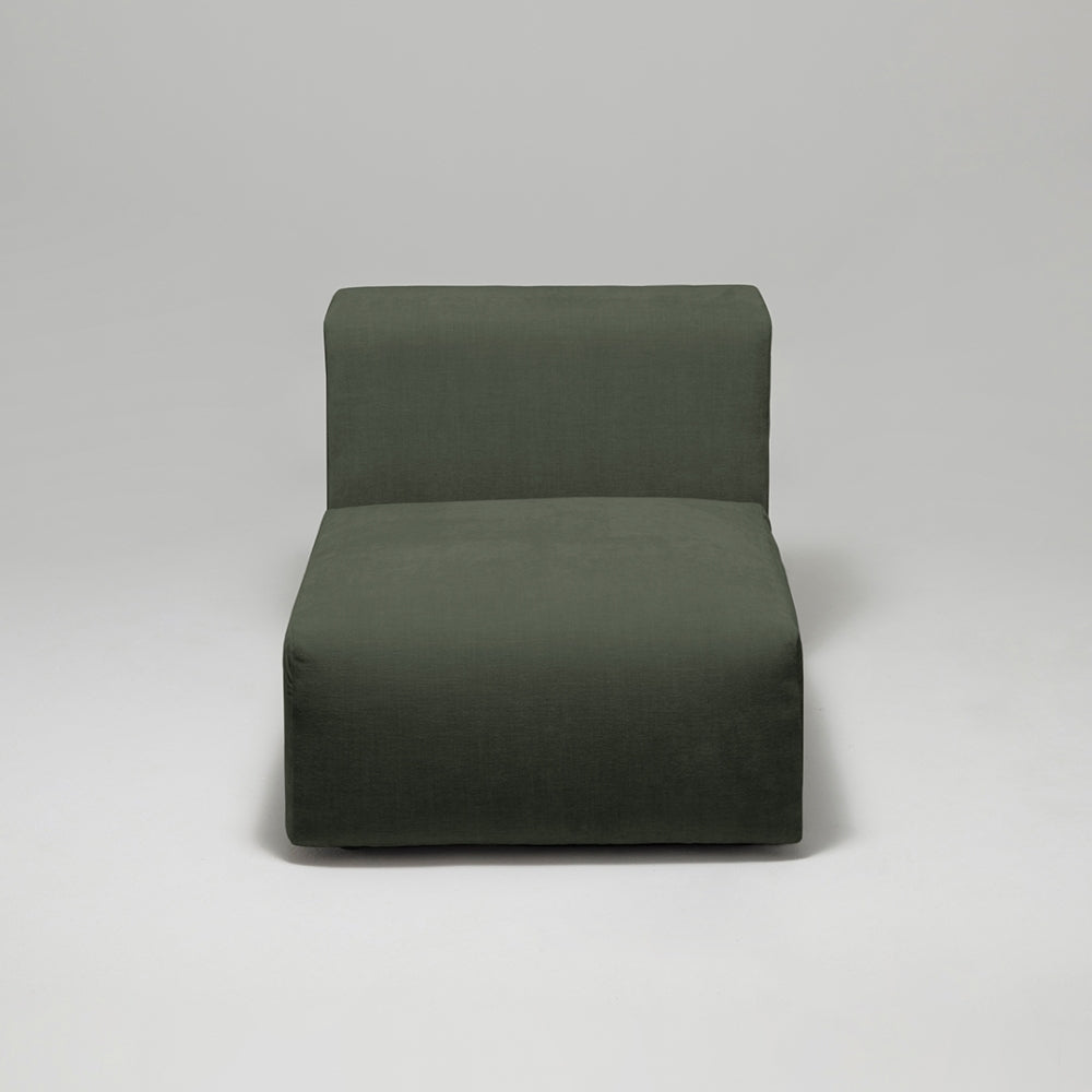 Cob Single Seater Modular Chair, Chenille, Moss