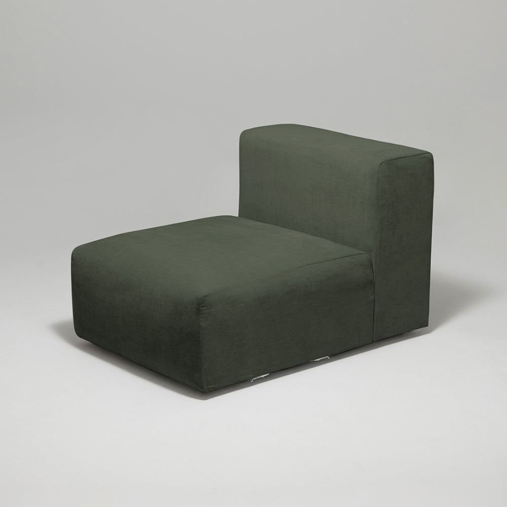 Cob Single Seater Modular Chair, Chenille, Moss