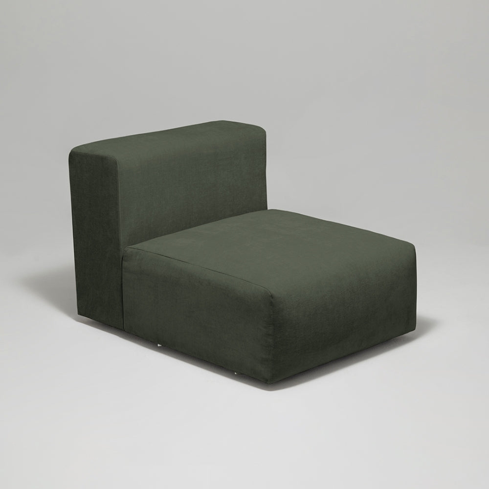 Cob Single Seater Modular Chair, Chenille, Moss