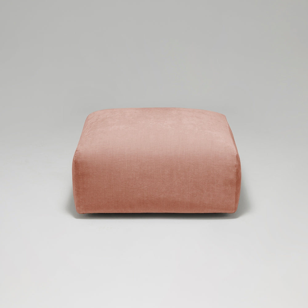 Cob Footstool / Ottoman, Chenille, Rose