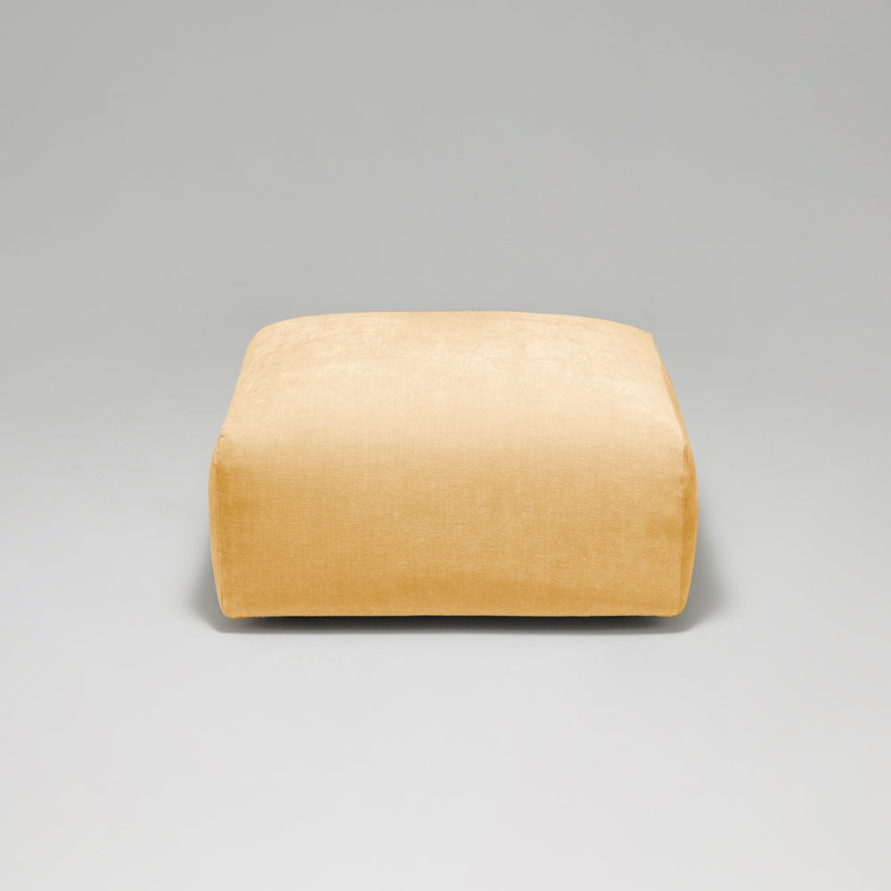 Cob Footstool / Ottoman, Chenille, Sandstone