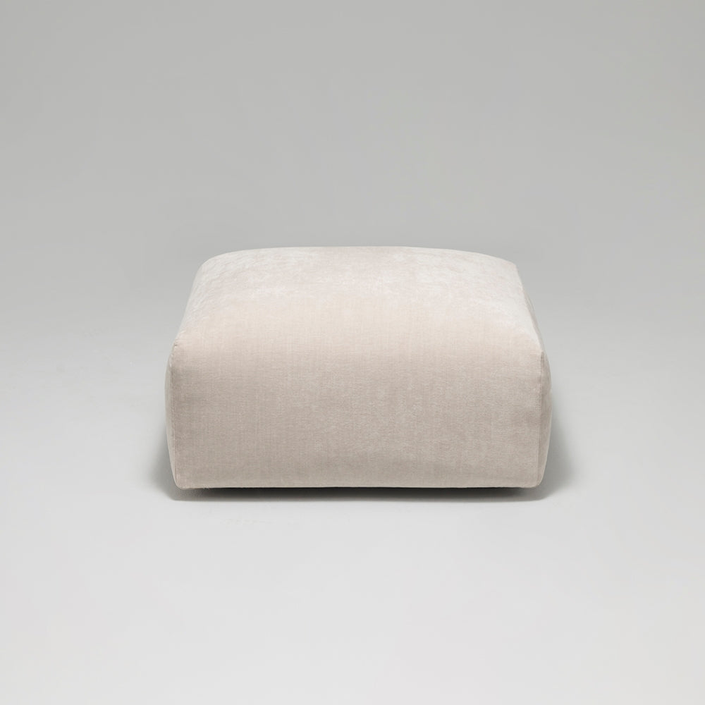 Cob Footstool / Ottoman, Chenille, Grey Mist