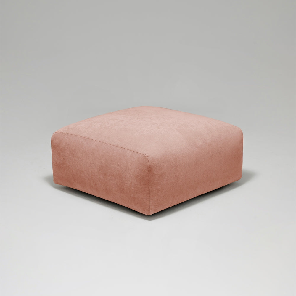 Cob Footstool / Ottoman, Chenille, Rose