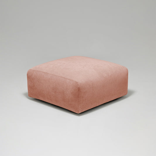 Cob Footstool / Ottoman, Chenille, Rose