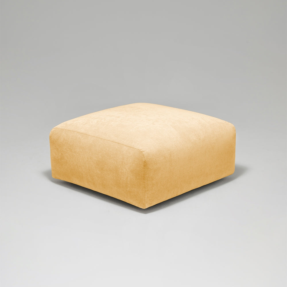 Cob Footstool / Ottoman, Chenille, Sandstone