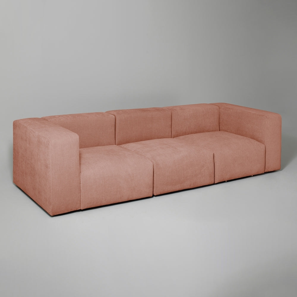 Cob 3 Seater Modular Sofa, Chenille, Rose