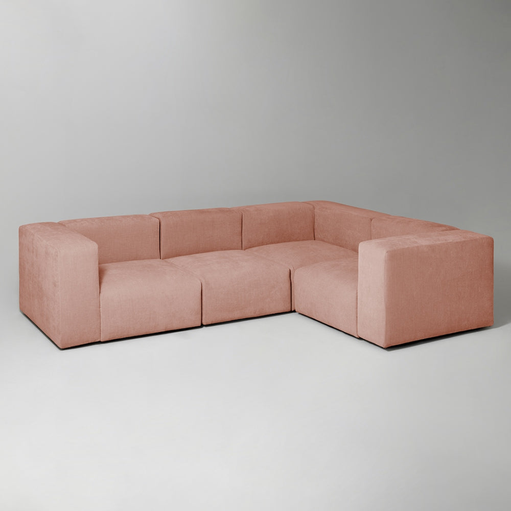 Cob Right Corner Modular Sofa, Chenille, Rose